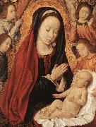 Master of Moulins Madonna and Child Adored by Angels oil on canvas